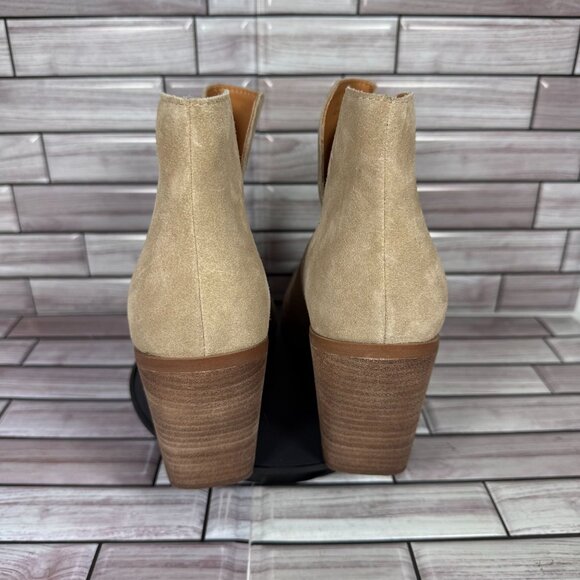 Lisa Vicky Women's Taupe Beige Suede Pointed Toe Booties Shoe Size 11-NEW - Picture 5 of 9